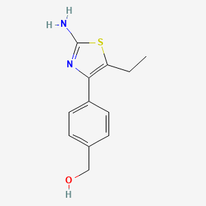 molecular formula C12H14N2OS B6632979 [4-(2-Amino-5-ethyl-1,3-thiazol-4-yl)phenyl]methanol 