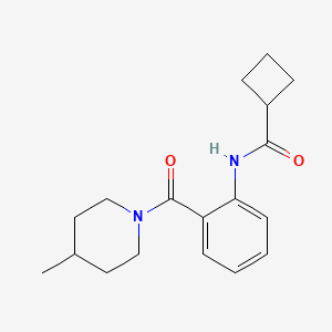 molecular formula C18H24N2O2 B6632991 N-[2-(4-methylpiperidine-1-carbonyl)phenyl]cyclobutanecarboxamide 