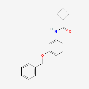 molecular formula C18H19NO2 B6632992 N-(3-phenylmethoxyphenyl)cyclobutanecarboxamide 