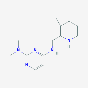 molecular formula C14H25N5 B6633019 4-N-[(3,3-dimethylpiperidin-2-yl)methyl]-2-N,2-N-dimethylpyrimidine-2,4-diamine 