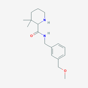 molecular formula C17H26N2O2 B6633021 N-[[3-(methoxymethyl)phenyl]methyl]-3,3-dimethylpiperidine-2-carboxamide 