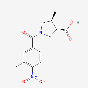 molecular formula C14H16N2O5 B6633024 (3S,4S)-4-methyl-1-(3-methyl-4-nitrobenzoyl)pyrrolidine-3-carboxylic acid 
