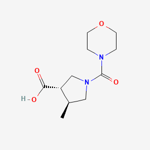 molecular formula C11H18N2O4 B6633027 (3S,4S)-4-methyl-1-(morpholine-4-carbonyl)pyrrolidine-3-carboxylic acid 