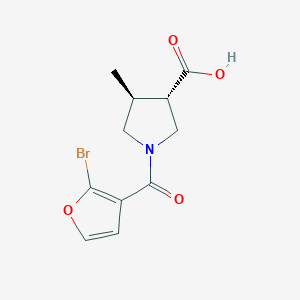 molecular formula C11H12BrNO4 B6633031 (3S,4S)-1-(2-bromofuran-3-carbonyl)-4-methylpyrrolidine-3-carboxylic acid 