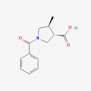 molecular formula C13H15NO3 B6633040 (3S,4S)-1-benzoyl-4-methylpyrrolidine-3-carboxylic acid 