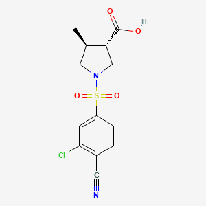 molecular formula C13H13ClN2O4S B6633056 (3S,4S)-1-(3-chloro-4-cyanophenyl)sulfonyl-4-methylpyrrolidine-3-carboxylic acid 