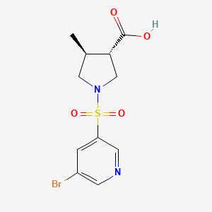 molecular formula C11H13BrN2O4S B6633057 (3S,4S)-1-(5-bromopyridin-3-yl)sulfonyl-4-methylpyrrolidine-3-carboxylic acid 
