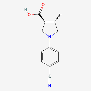molecular formula C13H14N2O2 B6633063 (3S,4S)-1-(4-cyanophenyl)-4-methylpyrrolidine-3-carboxylic acid 