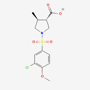 molecular formula C13H16ClNO5S B6633075 (3S,4S)-1-(3-chloro-4-methoxyphenyl)sulfonyl-4-methylpyrrolidine-3-carboxylic acid 