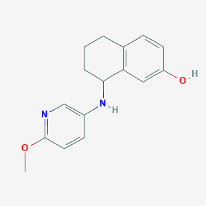 molecular formula C16H18N2O2 B6633091 8-[(6-Methoxypyridin-3-yl)amino]-5,6,7,8-tetrahydronaphthalen-2-ol 