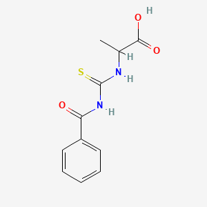 molecular formula C11H12N2O3S B6633099 1-(1-Carboxyethyl)-3-benzoylthiourea 
