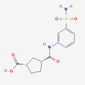 molecular formula C13H16N2O5S B6633111 (1S,3R)-3-[(3-sulfamoylphenyl)carbamoyl]cyclopentane-1-carboxylic acid 