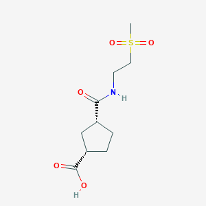 molecular formula C10H17NO5S B6633119 (1S,3R)-3-(2-methylsulfonylethylcarbamoyl)cyclopentane-1-carboxylic acid 