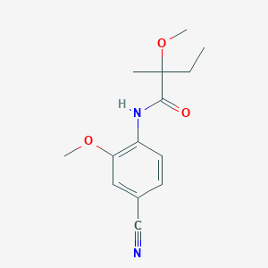 molecular formula C14H18N2O3 B6633147 N-(4-cyano-2-methoxyphenyl)-2-methoxy-2-methylbutanamide 