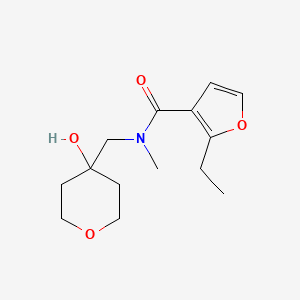 molecular formula C14H21NO4 B6633169 2-ethyl-N-[(4-hydroxyoxan-4-yl)methyl]-N-methylfuran-3-carboxamide 