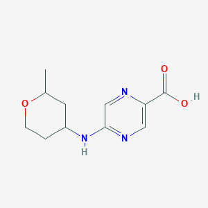 molecular formula C11H15N3O3 B6633181 5-[(2-Methyloxan-4-yl)amino]pyrazine-2-carboxylic acid 