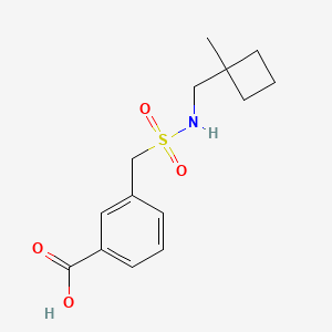 molecular formula C14H19NO4S B6633184 3-[(1-Methylcyclobutyl)methylsulfamoylmethyl]benzoic acid 