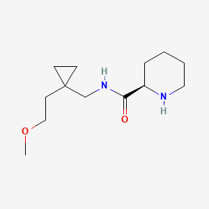 molecular formula C13H24N2O2 B6633190 (2R)-N-[[1-(2-methoxyethyl)cyclopropyl]methyl]piperidine-2-carboxamide 