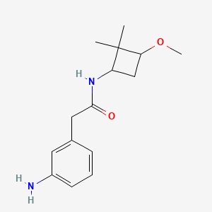 molecular formula C15H22N2O2 B6633204 2-(3-aminophenyl)-N-(3-methoxy-2,2-dimethylcyclobutyl)acetamide 