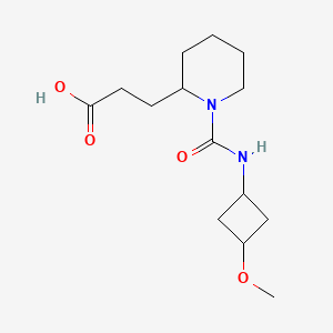 3-[1-[(3-Methoxycyclobutyl)carbamoyl]piperidin-2-yl]propanoic acid