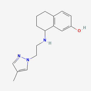 molecular formula C16H21N3O B6633237 8-[2-(4-Methylpyrazol-1-yl)ethylamino]-5,6,7,8-tetrahydronaphthalen-2-ol 