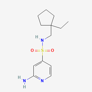 molecular formula C13H21N3O2S B6633246 2-amino-N-[(1-ethylcyclopentyl)methyl]pyridine-4-sulfonamide 