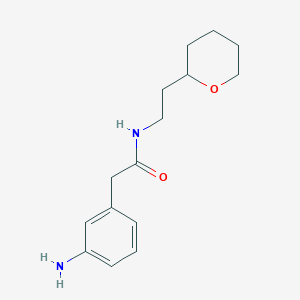 molecular formula C15H22N2O2 B6633268 2-(3-aminophenyl)-N-[2-(oxan-2-yl)ethyl]acetamide 