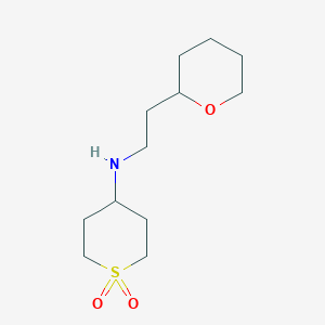 molecular formula C12H23NO3S B6633274 N-[2-(oxan-2-yl)ethyl]-1,1-dioxothian-4-amine 