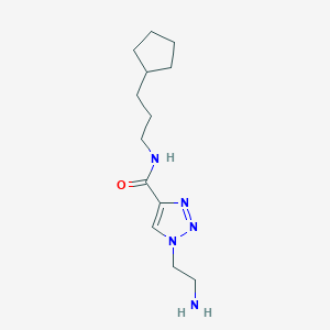 molecular formula C13H23N5O B6633290 1-(2-aminoethyl)-N-(3-cyclopentylpropyl)triazole-4-carboxamide 