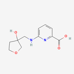 molecular formula C11H14N2O4 B6633304 6-[(3-Hydroxyoxolan-3-yl)methylamino]pyridine-2-carboxylic acid 