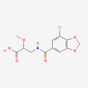 molecular formula C12H12ClNO6 B6633318 3-[(7-Chloro-1,3-benzodioxole-5-carbonyl)amino]-2-methoxypropanoic acid 