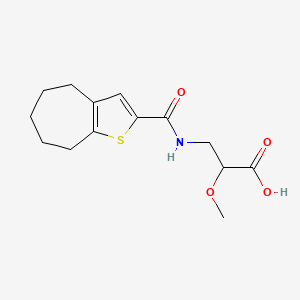 molecular formula C14H19NO4S B6633328 2-methoxy-3-(5,6,7,8-tetrahydro-4H-cyclohepta[b]thiophene-2-carbonylamino)propanoic acid 