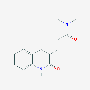 molecular formula C14H18N2O2 B6633334 N,N-dimethyl-3-(2-oxo-3,4-dihydro-1H-quinolin-3-yl)propanamide 