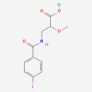 molecular formula C11H12INO4 B6633339 3-[(4-Iodobenzoyl)amino]-2-methoxypropanoic acid 