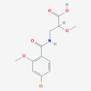 molecular formula C12H14BrNO5 B6633347 3-[(4-Bromo-2-methoxybenzoyl)amino]-2-methoxypropanoic acid 