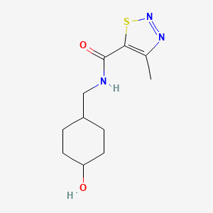 molecular formula C11H17N3O2S B6633354 N-[(4-hydroxycyclohexyl)methyl]-4-methylthiadiazole-5-carboxamide 