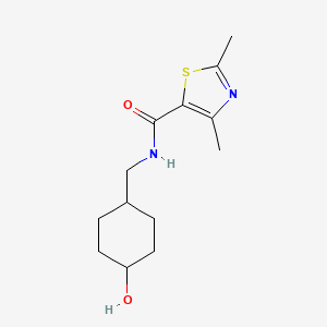 molecular formula C13H20N2O2S B6633355 N-[(4-hydroxycyclohexyl)methyl]-2,4-dimethyl-1,3-thiazole-5-carboxamide 