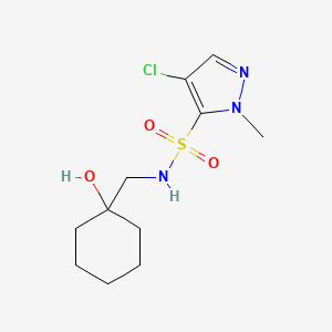 molecular formula C11H18ClN3O3S B6633363 4-chloro-N-[(1-hydroxycyclohexyl)methyl]-2-methylpyrazole-3-sulfonamide 