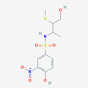 molecular formula C11H16N2O6S2 B6633378 4-hydroxy-N-(4-hydroxy-3-methylsulfanylbutan-2-yl)-3-nitrobenzenesulfonamide 