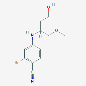 molecular formula C12H15BrN2O2 B6633386 2-Bromo-4-[(4-hydroxy-1-methoxybutan-2-yl)amino]benzonitrile 