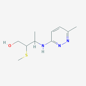 molecular formula C10H17N3OS B6633389 3-[(6-Methylpyridazin-3-yl)amino]-2-methylsulfanylbutan-1-ol 