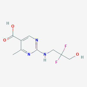 molecular formula C9H11F2N3O3 B6633398 2-[(2,2-Difluoro-3-hydroxypropyl)amino]-4-methylpyrimidine-5-carboxylic acid 