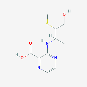 molecular formula C10H15N3O3S B6633405 3-[(4-Hydroxy-3-methylsulfanylbutan-2-yl)amino]pyrazine-2-carboxylic acid 