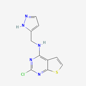 molecular formula C10H8ClN5S B6633408 2-chloro-N-(1H-pyrazol-5-ylmethyl)thieno[2,3-d]pyrimidin-4-amine 