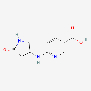 molecular formula C10H11N3O3 B6633416 6-[(5-Oxopyrrolidin-3-yl)amino]pyridine-3-carboxylic acid 