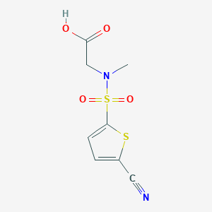 molecular formula C8H8N2O4S2 B6633438 2-[(5-Cyanothiophen-2-yl)sulfonyl-methylamino]acetic acid 