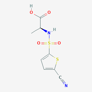 molecular formula C8H8N2O4S2 B6633442 (2S)-2-[(5-cyanothiophen-2-yl)sulfonylamino]propanoic acid 