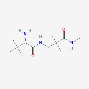 molecular formula C12H25N3O2 B6633448 (2S)-2-amino-N-[2,2-dimethyl-3-(methylamino)-3-oxopropyl]-3,3-dimethylbutanamide 