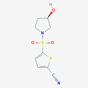molecular formula C9H10N2O3S2 B6633450 5-[(3R)-3-hydroxypyrrolidin-1-yl]sulfonylthiophene-2-carbonitrile 