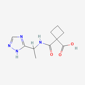 molecular formula C10H14N4O3 B6633457 1-[1-(1H-1,2,4-triazol-5-yl)ethylcarbamoyl]cyclobutane-1-carboxylic acid 